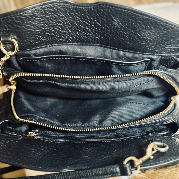 Mini black leather Coach purse. - Picture 3 of 5